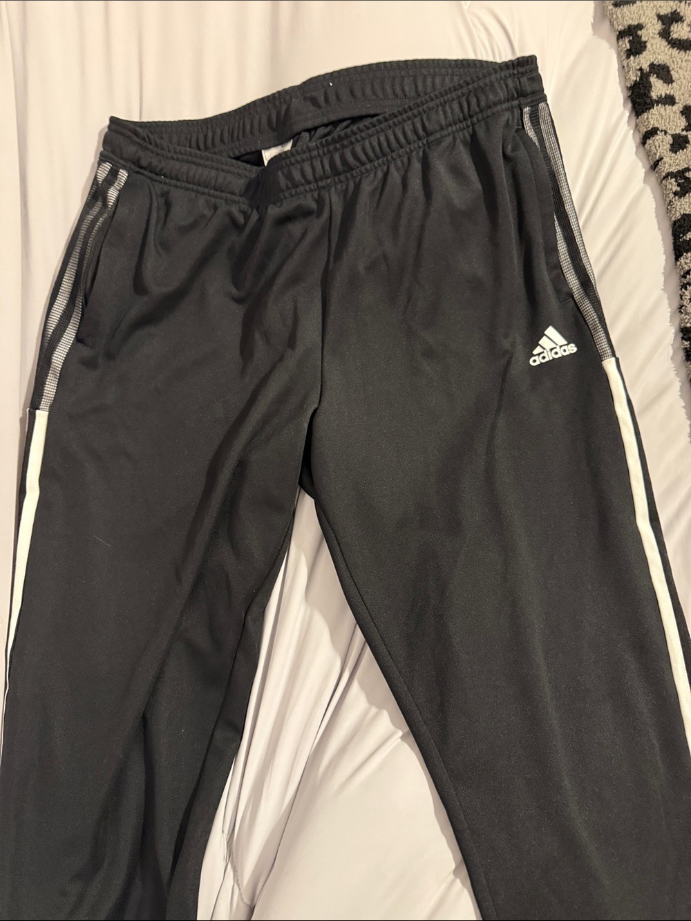 adidas woman’s Black Joggers with White Side Stripe